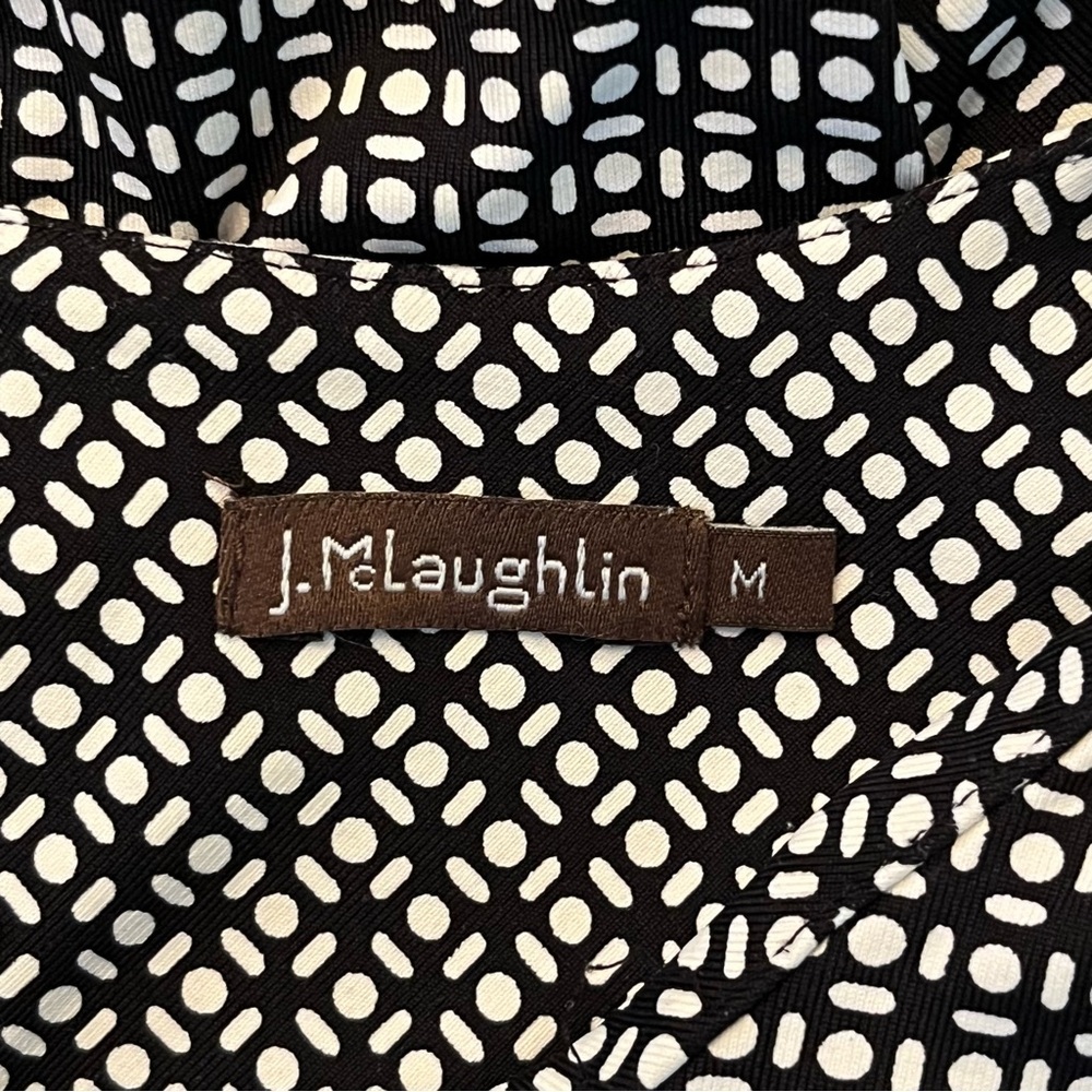 J. McLaughlin Black White Catalina Cloth Catalyst Dress Women’s Medium Pockets - Picture 7 of 9